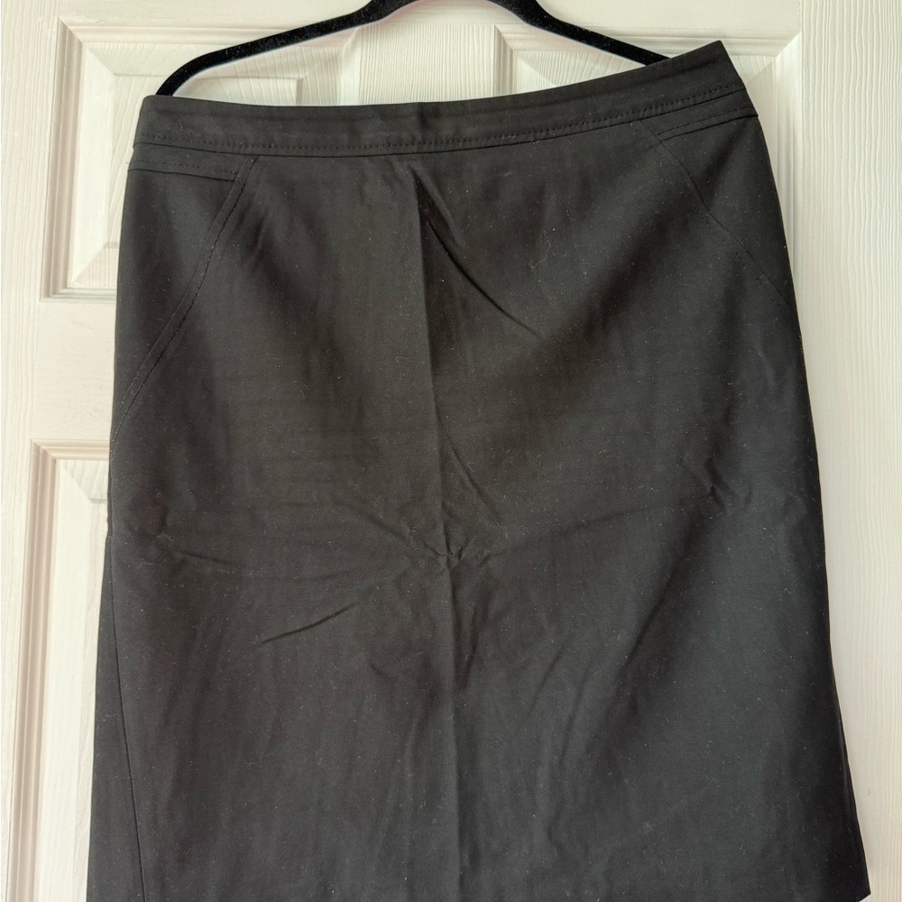 The Limited Black Pencil Suit Skirt with Ruffle Hem, Size 8